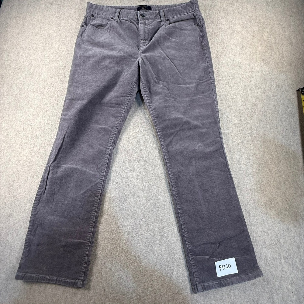 Talbots Heritage Gray Corduroy Pants Womens Petite Straight Leg 5 Pocket